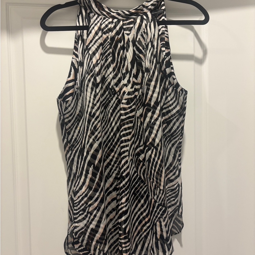 White House Black Market Zebra Pattern Tank Top
